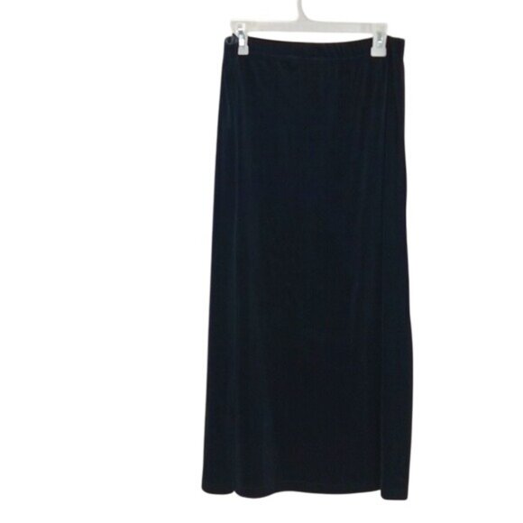 Basic Editions Skirt Womens Size L Black Velour Maxi Elastic Waist Pull On - Picture 4 of 6